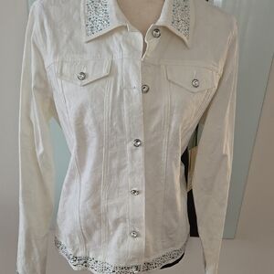 Vintage White Button-Up Jacket